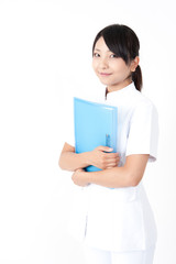 a portrait of pretty asian nurse