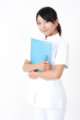 a portrait of pretty asian nurse