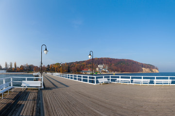 Fototapeta premium View from the pier at Orlowo, Poland.
