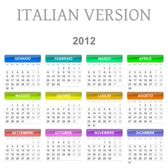 2012 Italian vectorial calendar
