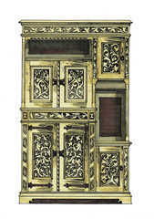 old case, cabinet, drawing, design markers