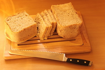 Brot Schneidebrett Brotmesser