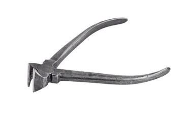 Old rusty nipper, isolated on white background