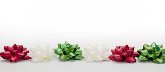 Fototapeta na wymiar Christmas decoration, colorful ribbon and stars
