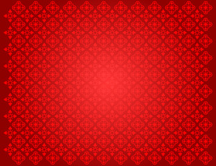 Red holiday background with holy ornament pattern.