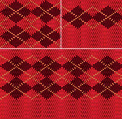 Set of knitted swatches