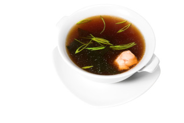 soup in white bowl