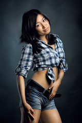 Asian woman in shirt