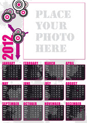 calendario 2012 in inglese con spazio per fotografia
