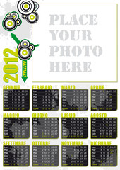 calendario 2012 in italiano con spazio per fotografia
