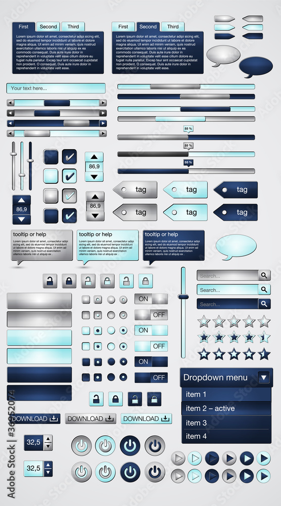 Poster megaset of web elements-vector file-easily customizable
