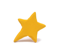 Wooden star on white