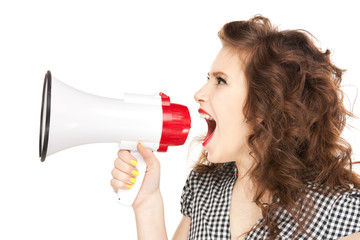 woman with megaphone