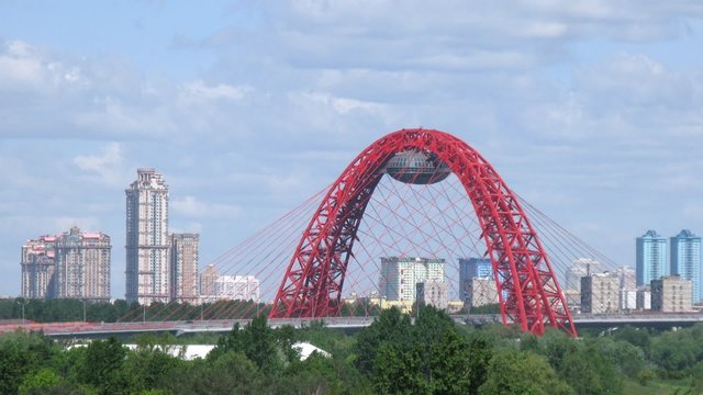 Bridge across Moskva river near Grebnoi canal in Moscow