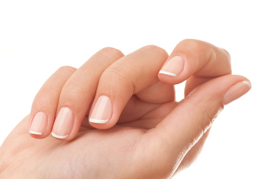 French manicure close-up