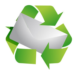 recycling symbol and letter illustration design on white