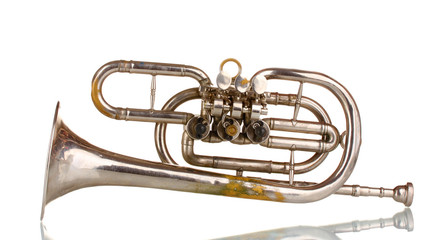 Fototapeta premium old trumpet isolated on white