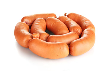 tasty sausages isolation on white