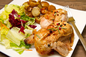 pollo arrosto con contorno