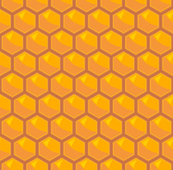 Abstract honeycomb square background  with orange tones