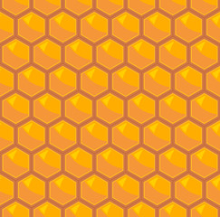 Abstract honeycomb square background  with orange tones