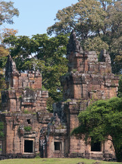 Fototapeta na wymiar Temple towers at North Kleang, Angkor Thom, Cambodia