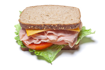 Turkey sandwich on whole grain bread