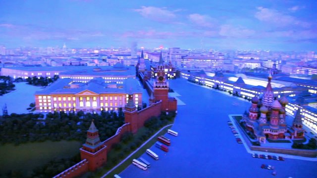 Night diorama Moscow - capital of USSR