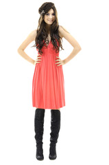 Full body shot of a beautiful girl, isolated