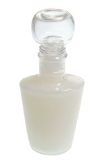 Flakon gefüllt mit Badewasser in weiß