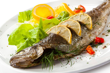 Fish dish - roast trout and vegetables