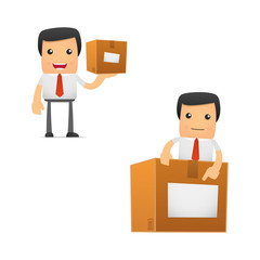 set of funny cartoon manager
