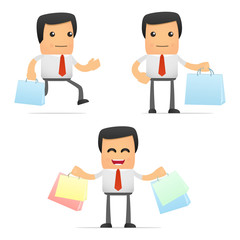 set of funny cartoon manager