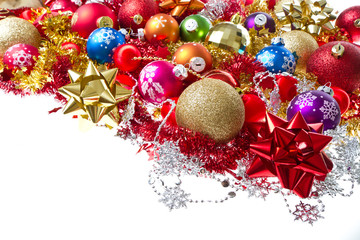 christmas balls and tinsel