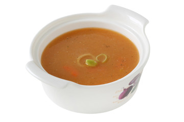 leek soup in bowl