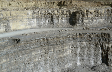quarry wall in sunny ambiance