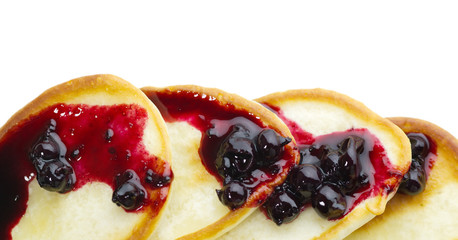 pancakes with blackcurrant jam