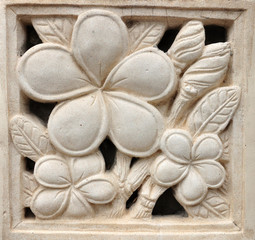 Stone Plumeria craft art design for spa, Frangipani