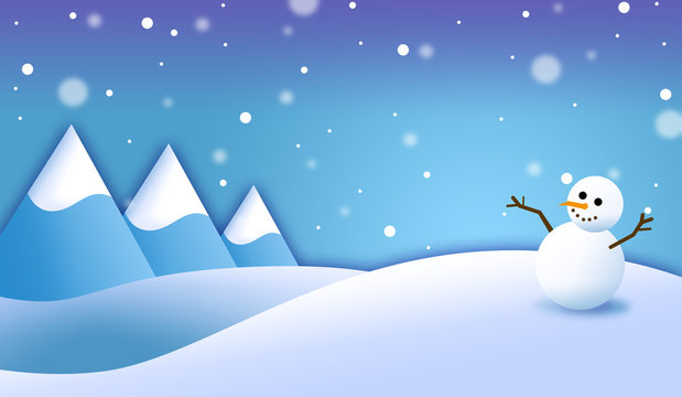 paesaggio neve pupazzo