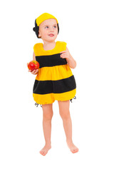 Little boy in bee carnival costume