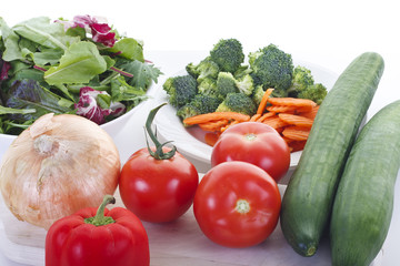 Fresh Vegetables and Lettuce for a Salad