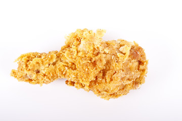 Fried Chicken Leg on White