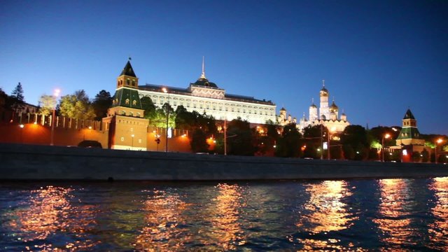 Riverside and walls of Moscow Kremlin and Ivan Great Bell Tower