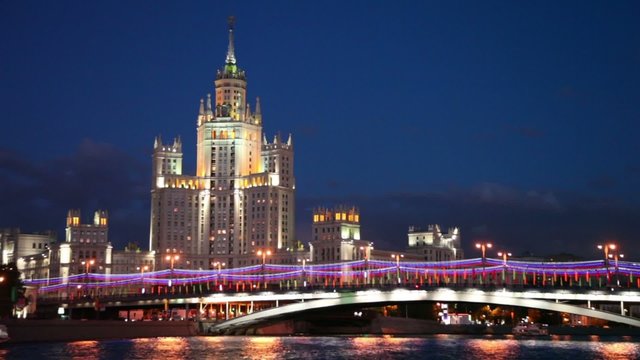 High-rise building of Stalin era is located on Quay