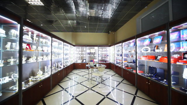 Showroom and table for testing jewelry