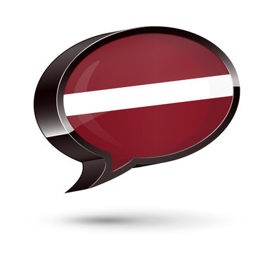 "Latvian-Speaking" 3D Speech Bubble