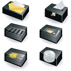Collection of boxes - document icons serial