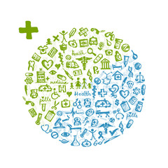 Frame with medical icons for your design