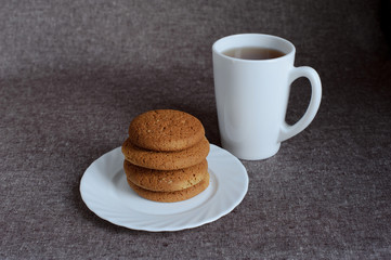 Oatmeal cookies and tea