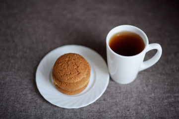 Oatmeal cookies and tea